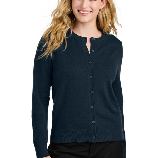 Women's Easy Care Crewneck Cardigan Sweater Thumbnail
