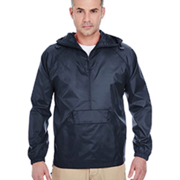 Adult Quarter-Zip Hooded Pullover Pack-Away Jacket Thumbnail